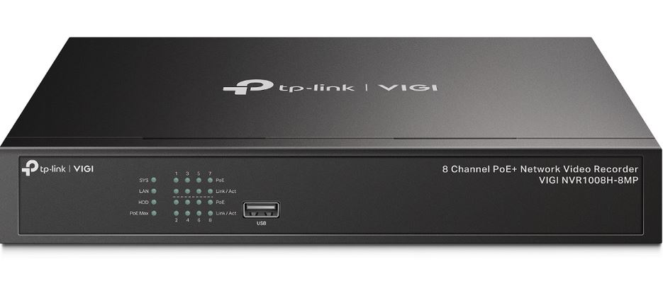 8cs. 8MP, TP-Link VIGI NVR1008H-8MP 8 IP kamerás videó rögzítő
